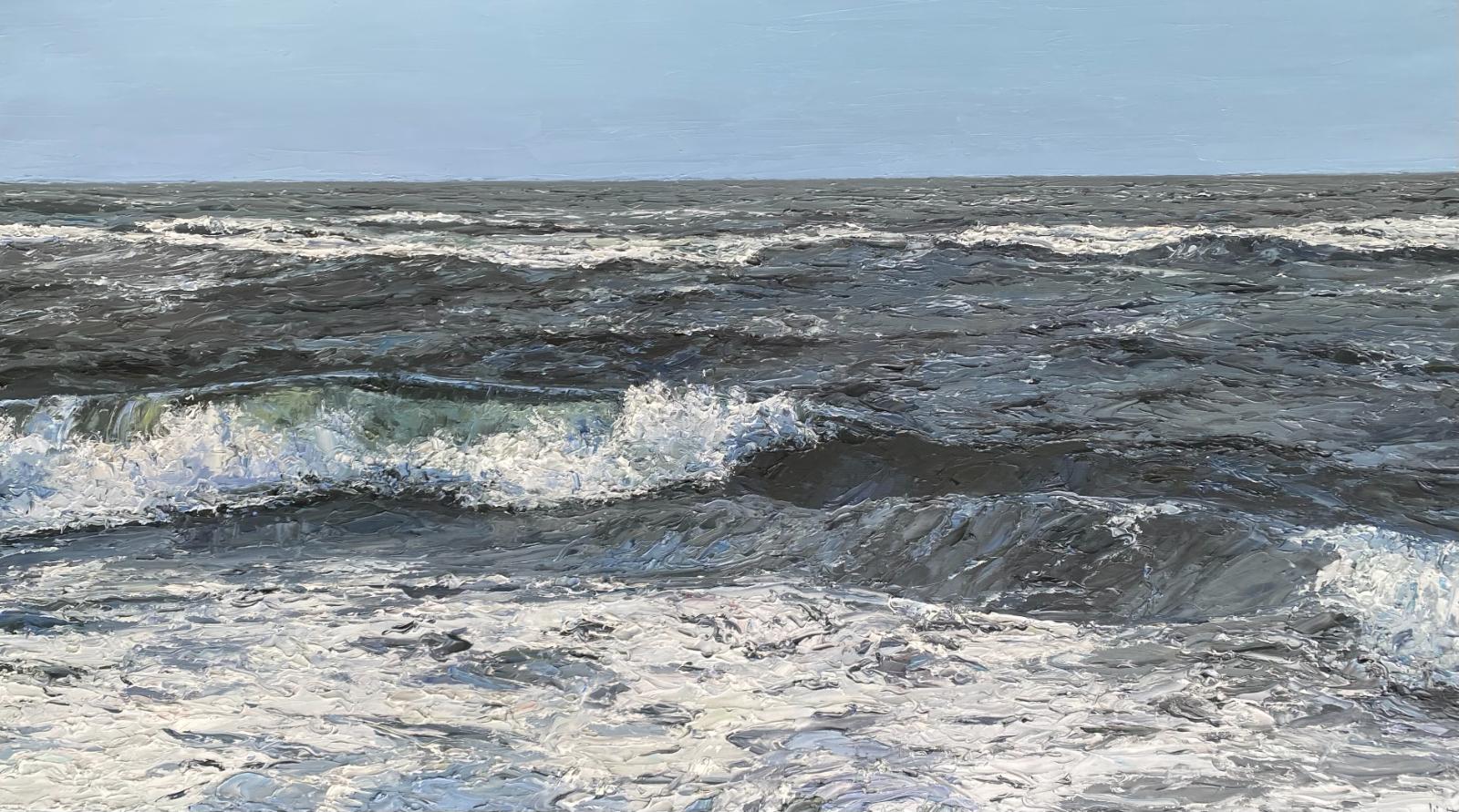 Peter Witt, Stürmische Brandung, 202654000799, 2026, Öl auf Leinwand, 90 cm x 160 cm, Preis auf Anfrage, Galerie Cyprian Brenner