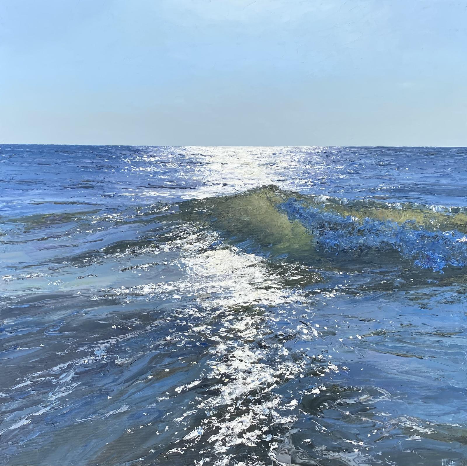 Peter Witt, Welle im Gegenlicht, 2024, Öl auf Leinwand, 80 cm x 80 cm, Preis auf Anfrage, Galerie Cyprian Brenner