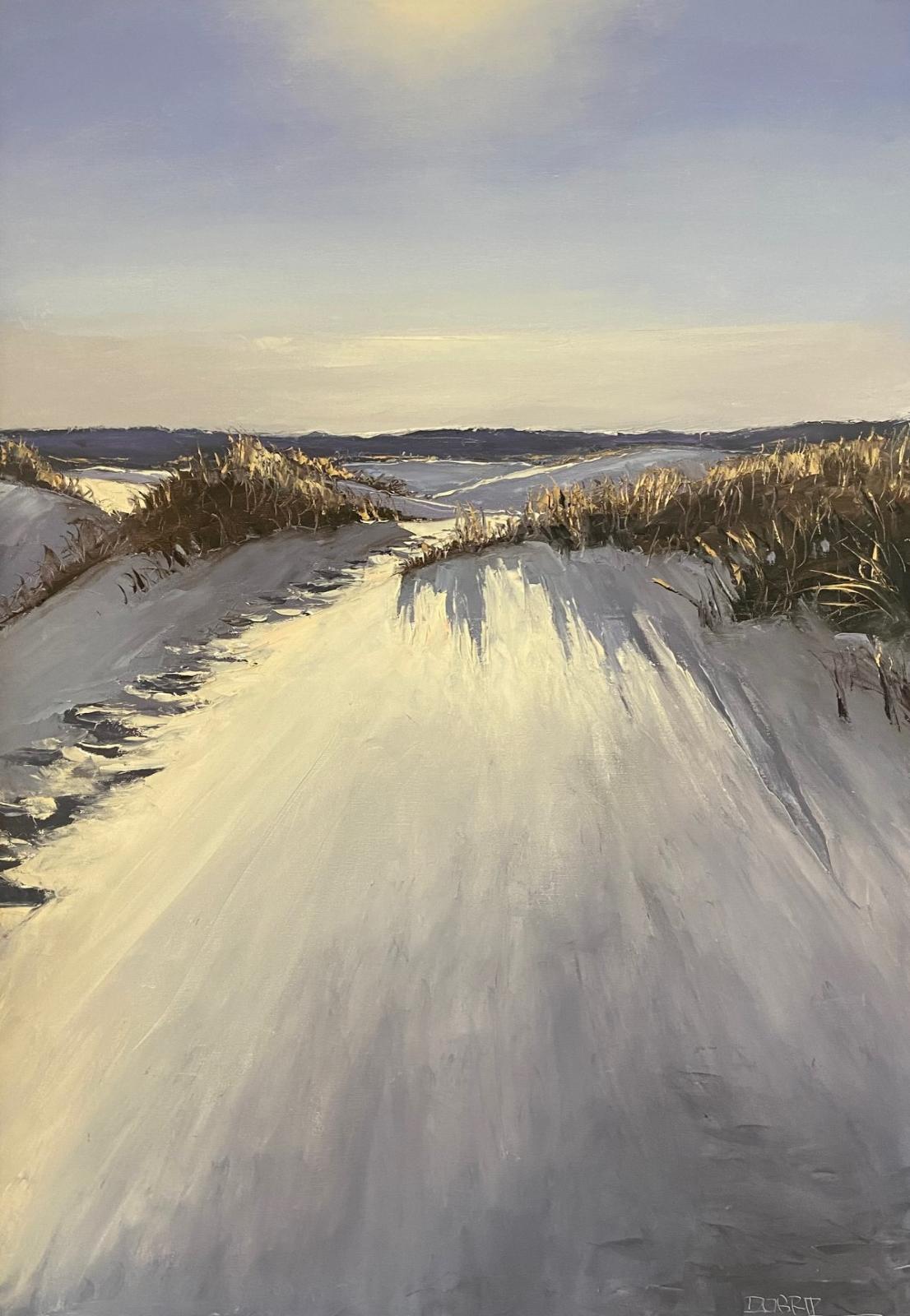 Stefan Dobritz, Dünen im Gegenlicht, 2023, Öl auf Leinwand, 100 cm x 70 cm, verkauft!, Galerie Cyprian Brenner