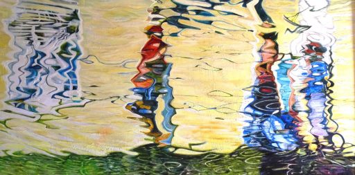 Susanne Scholz, Sonntagsspaziergang, 200 cm x 100 cm, Öl auf Leinwand, 2022, Preis auf Anfrage, SüdWestGalerie