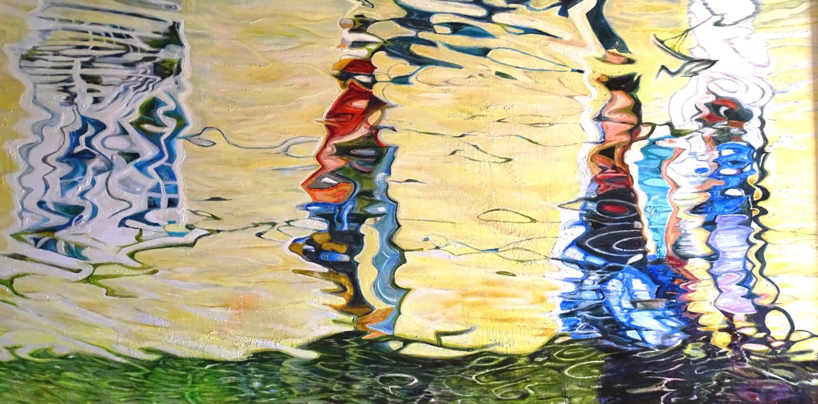 Susanne Scholz, Sonntagsspaziergang, 200 cm x 100 cm, Öl auf Leinwand, 2022, Preis auf Anfrage, SüdWestGalerie