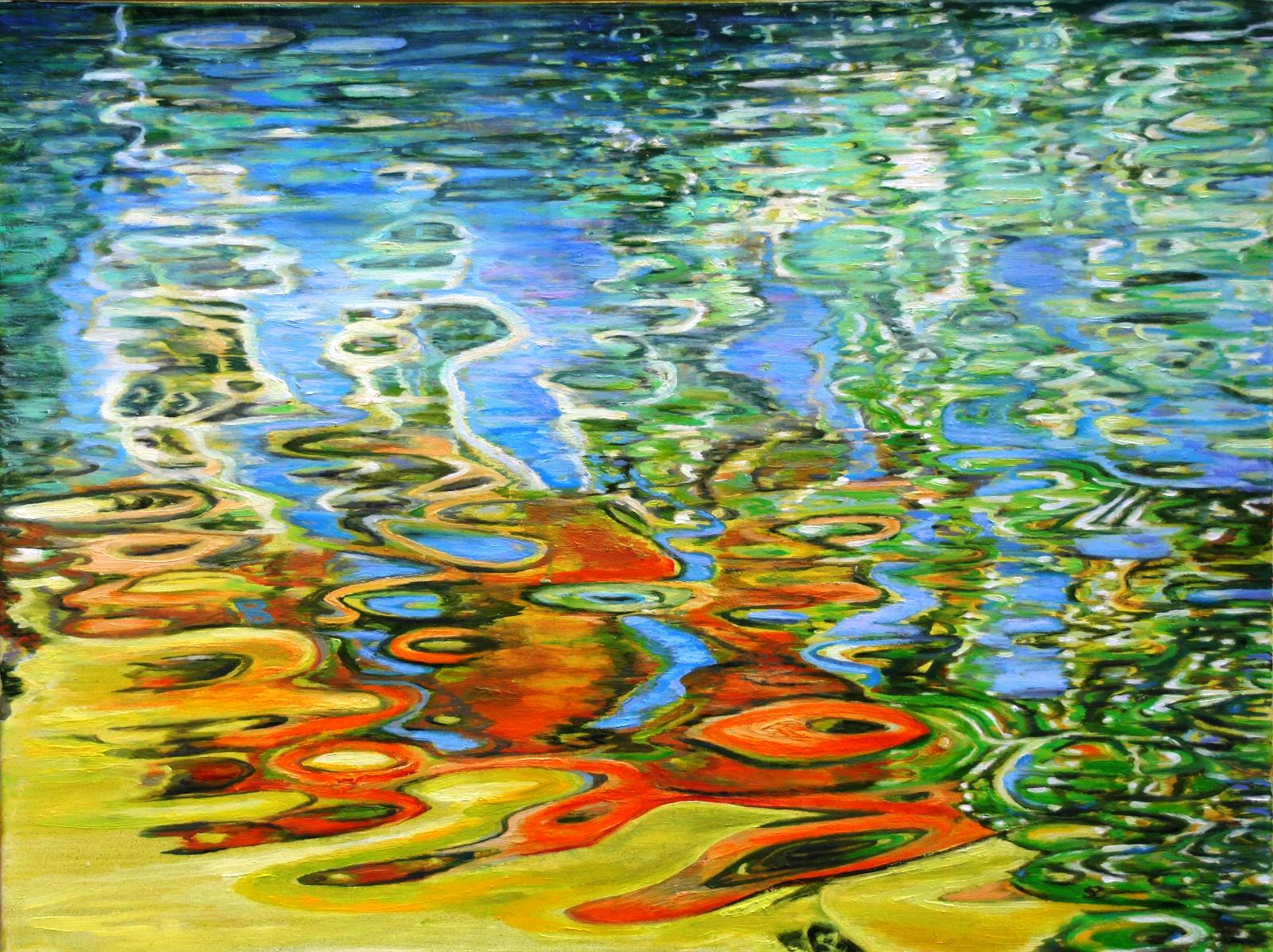 Susanne Scholz, Yellow river, 2015, 60 cm x 80 cm, Öl auf Leinwand, Preis auf Anfrage, SüdWestGalerie