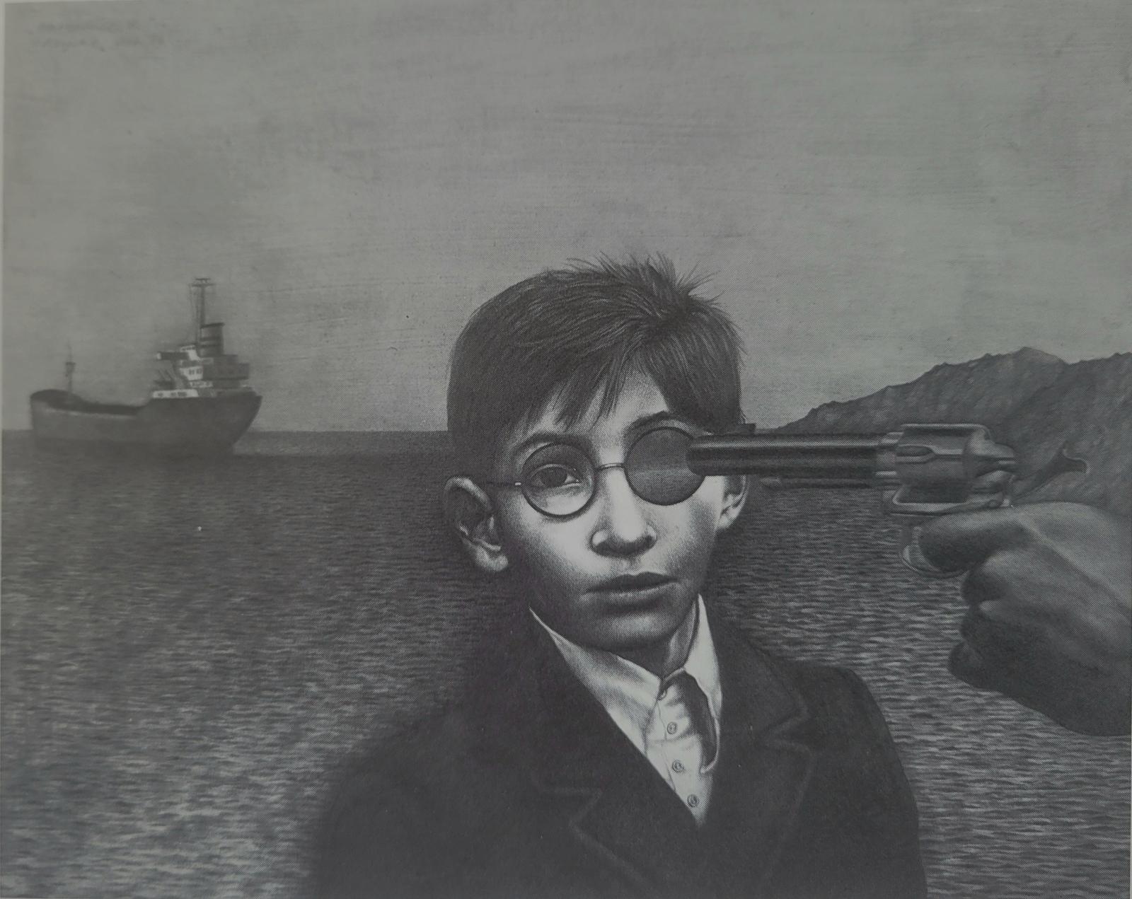 Joachim Kupke, Farewell, 1972, 42 cm x 52,5 cm, Bleistift Tempera Buntstift auf Papier, Preis auf Anfrage, SüdWestGalerie