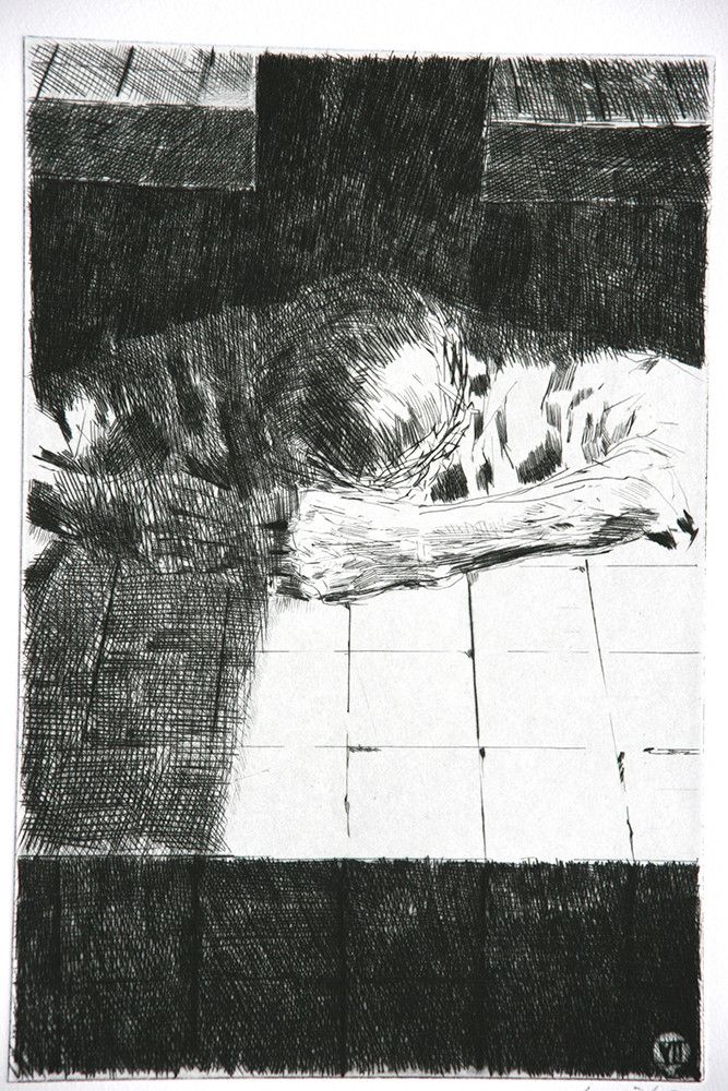 Roland Dörfler, Mappe Kreuzweg, Blatt 7 von 14, 1990, Radierung, Auflage 30 Stück, 45 cm x 35 cm, Preis auf Anfrage, SüdWestGalerie