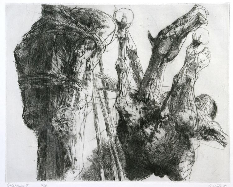 Roland Dörfler, Situationen, 1980, Blatt II, Auflage 10, 40 cm x 50 cm, Preis auf Anfrage, SüdWestGalerie