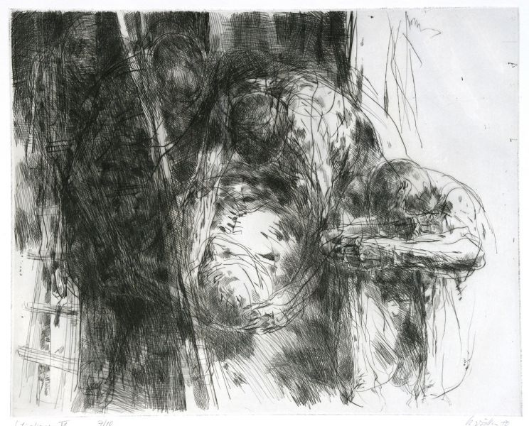 Roland Dörfler, Situationen, 1980, Blatt VII, Auflage 10, 40 cm x 50 cm, Preis auf Anfrage, SüdWestGalerie