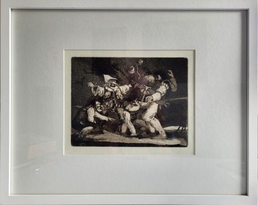 Theo Hellmerich, Fastnachts-Narren, Radierung ohne Signatur, 22 cm x 27 cm, mit Rahmen 43 cm x 53 cm, Preis auf Anfrage, SüdWestGalerie, mit Rahmen