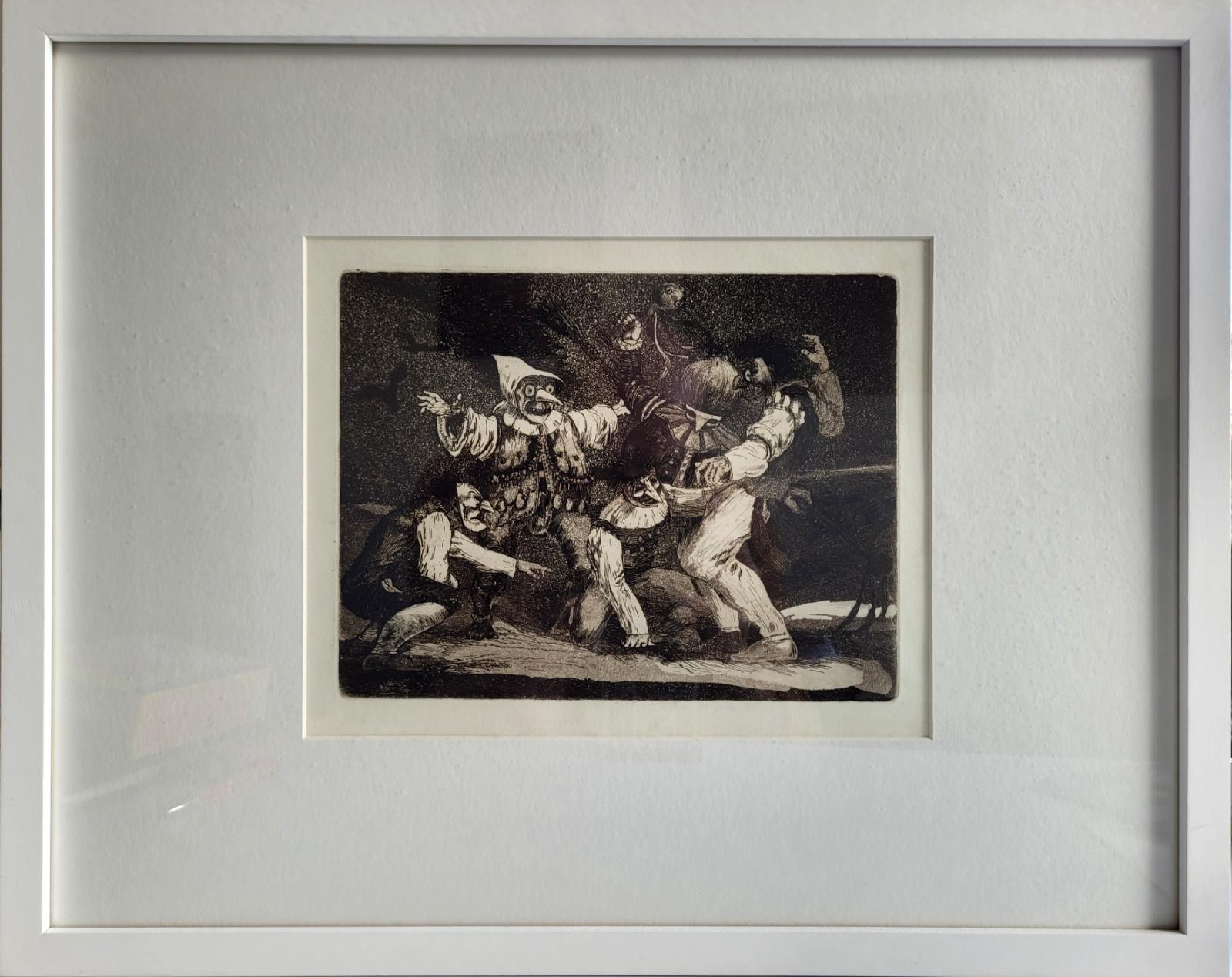 Theo Hellmerich, Fastnachts-Narren, Radierung ohne Signatur, 22 cm x 27 cm, mit Rahmen 43 cm x 53 cm, Preis auf Anfrage, SüdWestGalerie, mit Rahmen