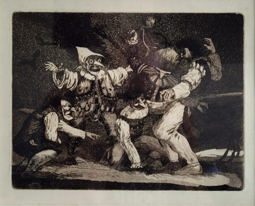 Theo Hellmerich, Fastnachts-Narren, Radierung ohne Signatur, 22 cm x 27 cm, mit Rahmen 43 cm x 53 cm, Preis auf Anfrage, SüdWestGalerie