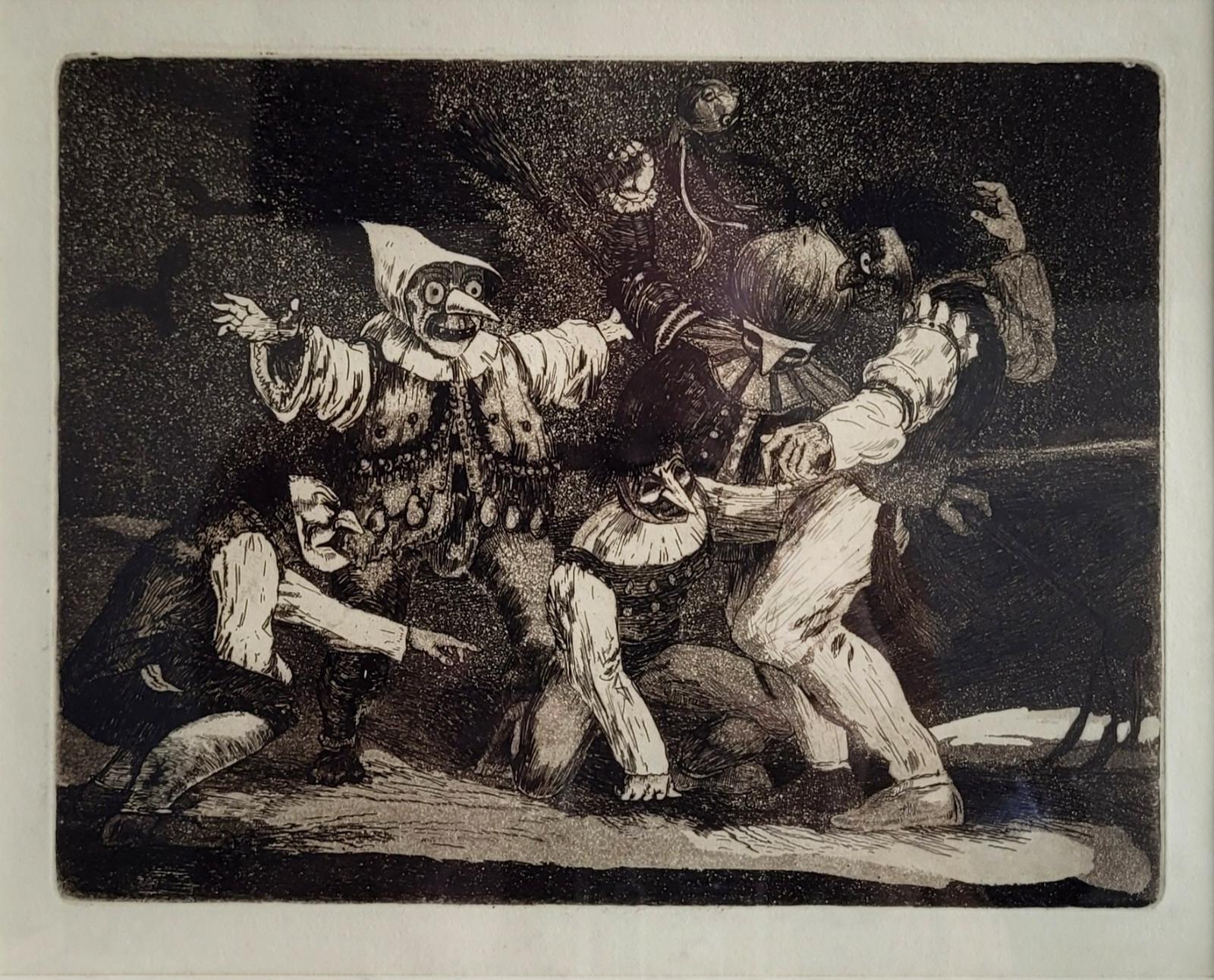 Theo Hellmerich, Fastnachts-Narren, Radierung ohne Signatur, 22 cm x 27 cm, mit Rahmen 43 cm x 53 cm, Preis auf Anfrage, SüdWestGalerie